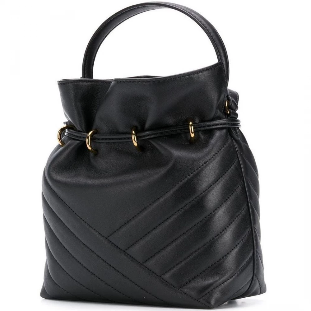 Tory Burch Chelsea Quilted Drawstring Bag - Black